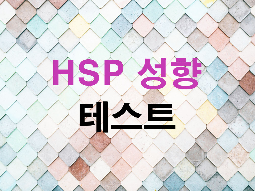 hsp성향 예민함 테스트